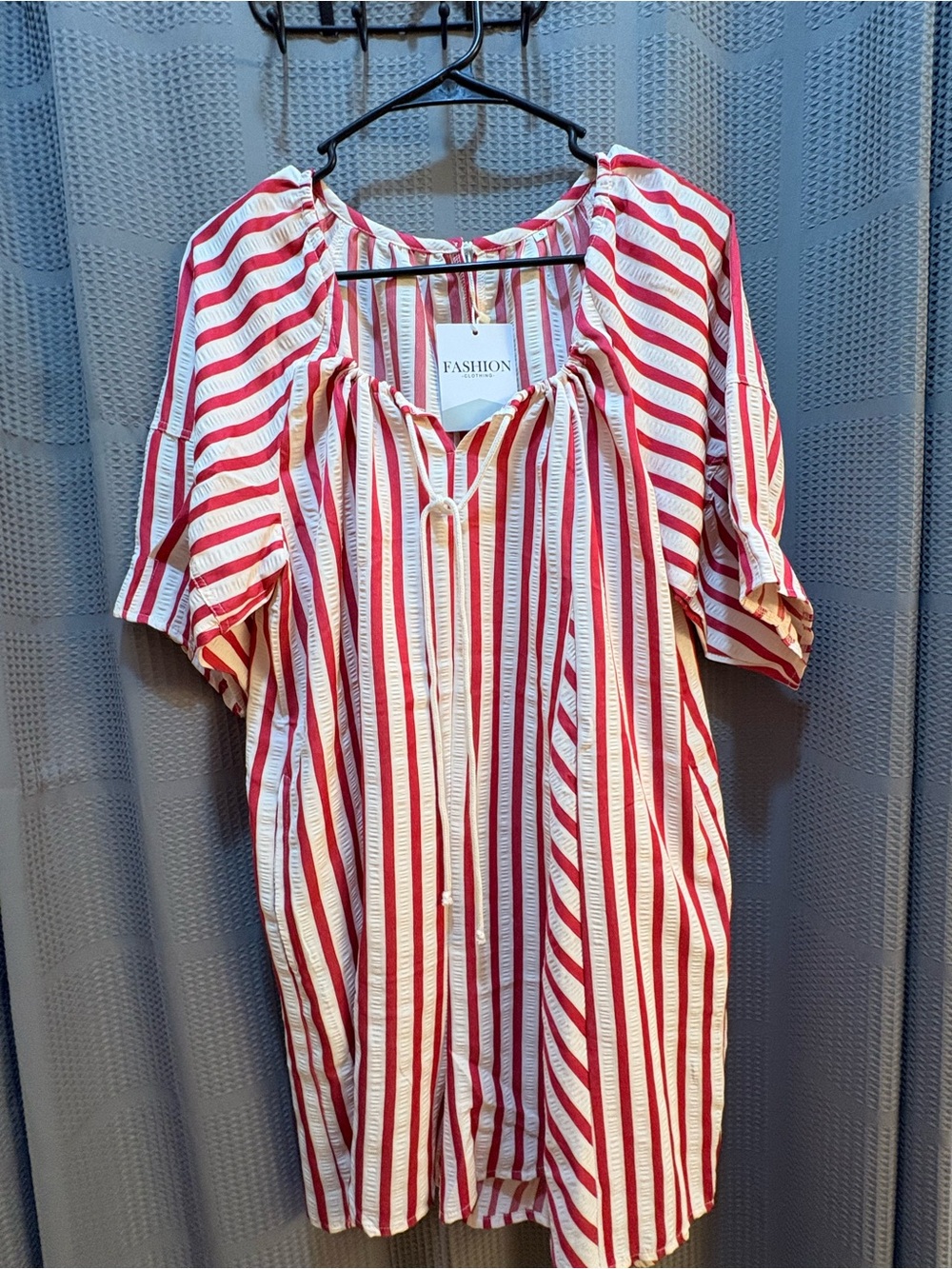 Women’s pink and White Striped Romper -